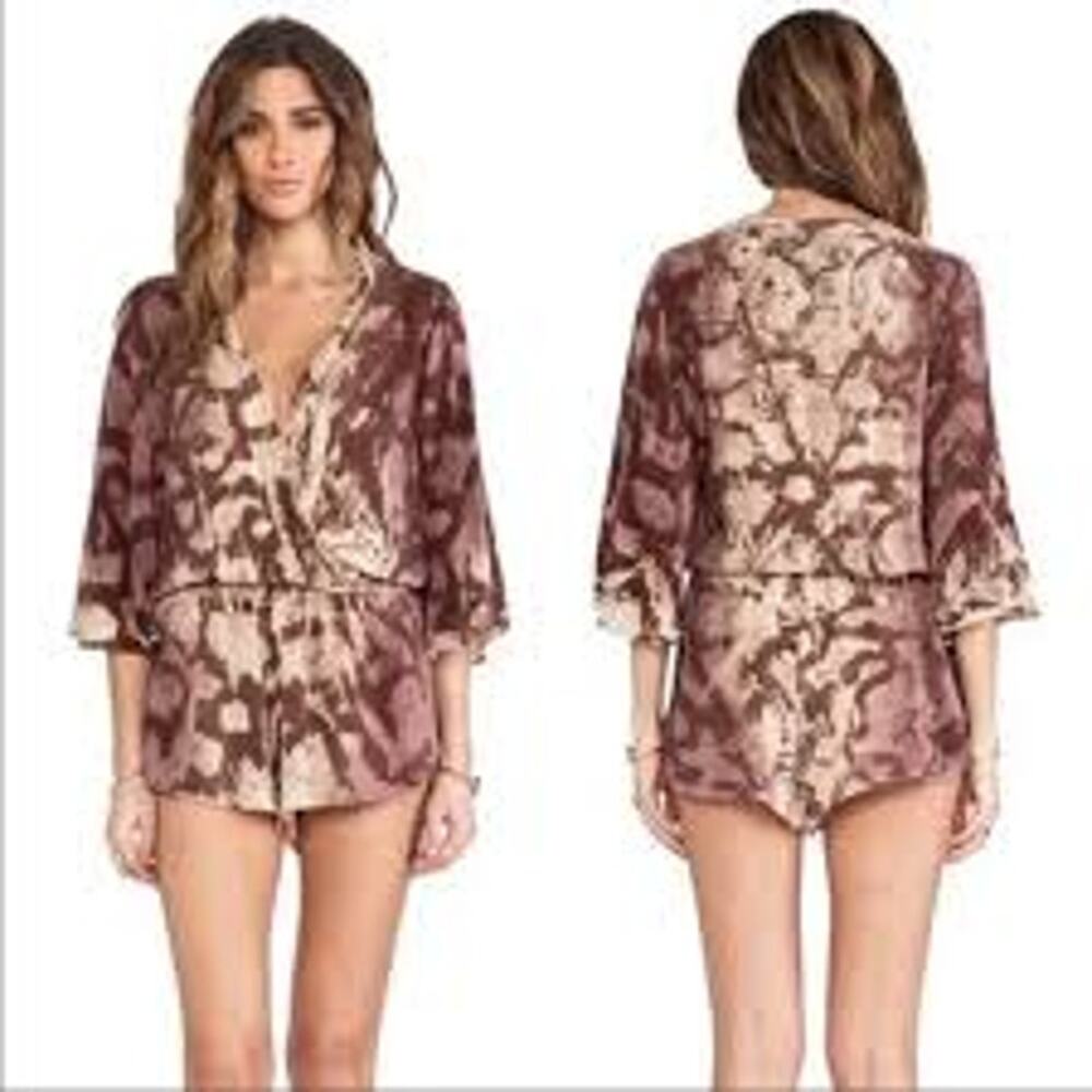 Revolve BLUE LIFE Wild & Free Romper Animal Print Size Small S BEACH VACATION